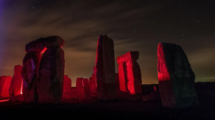 Lichtinstallatoin für Stonehenge in England