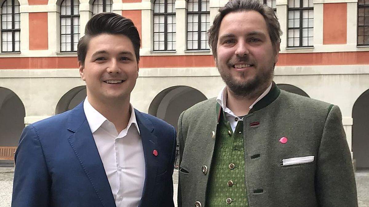 Niko Swatek mit dem aus der ÖVP ausgetretenen Kapfenberger Stadtrat Markus Lindner, der bei der Gemeinderatswahl für die Neos antritt