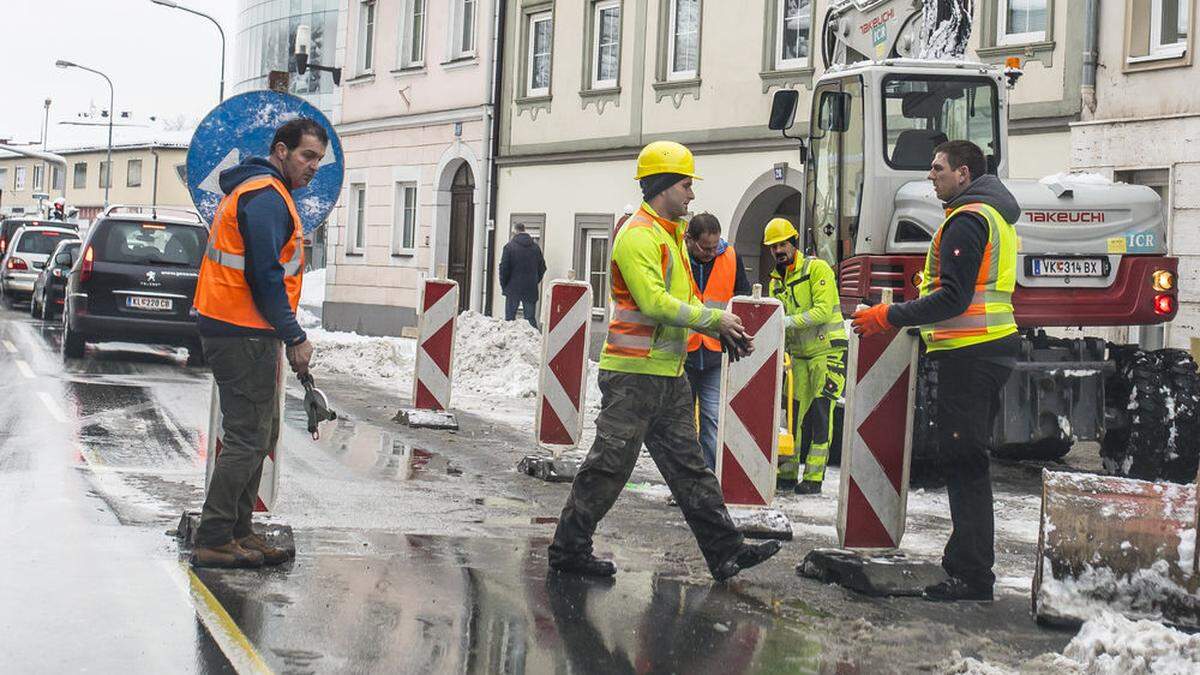 In der St. Veiter Straße wird seit dem 18. März gearbeitet