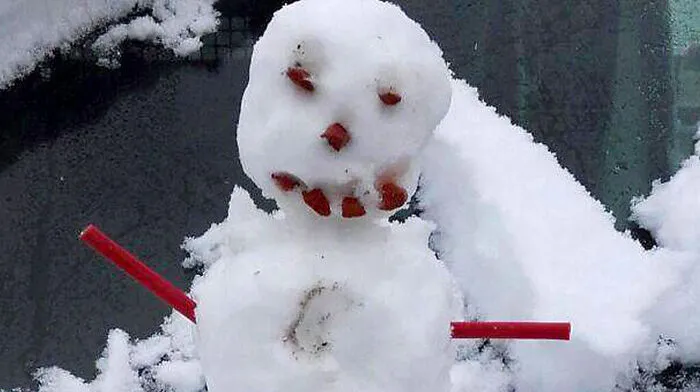 Schneemann, gebaut am 23. September