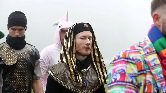 Florian Kainz ist zum Faschingsauftakt als Pharao zum Training erschienen.