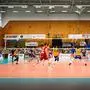 HARTBERG,AUSTRIA,24.FEB.24 - VOLLEYBALL - AVL, Austrian Volley League, TSV Hartberg vs SK Aich/Dob. Image shows an overview with both teams.
Photo: GEPA pictures/ Johannes Friedl