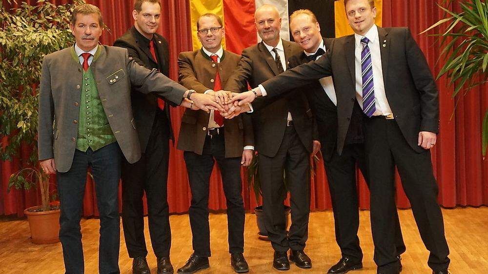 In Bad St. Leonhard:  Heinz Joham, Gunter Kienberger, Siegfried Gugl, Simon Maier, Dieter Dohr und Gerhard Penz (von links)