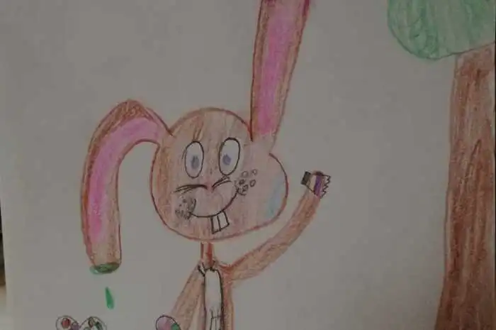 Helene Huber (9) aus Aigen im Ennstal hat ihre Kreativität spielen lassen und ein tolles Bild vom Osterhasen gemalt