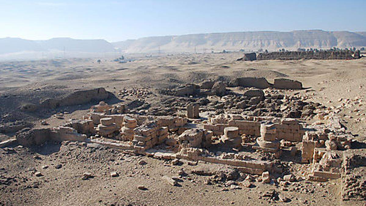 Die Fundstätte in der Nähe von Abydos in Ägypten 