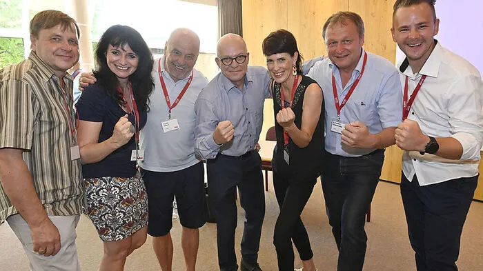 Josef Pfeiffer, Cordula Gruber, Oswald Marolt, Ricky McKenna, Martina Greschonig, Andreas Überbacher und Manuel Ressi