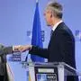 Jens Stoltenberg und Olga Stefanischina. 