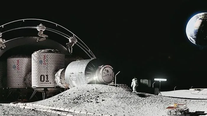 So soll die aus Modulen bestehende Siedlung am Mond im Vollausbau aussehen