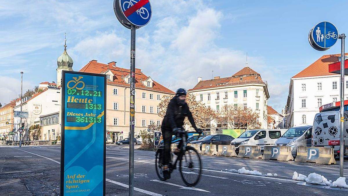 361.313 Radfahrerinnen und Radfahrer wurden in den ersten drei Monaten gezählt