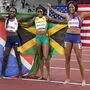 Christine Mboma, Elaine Thompson-Herah und Gabrielle Thomas
