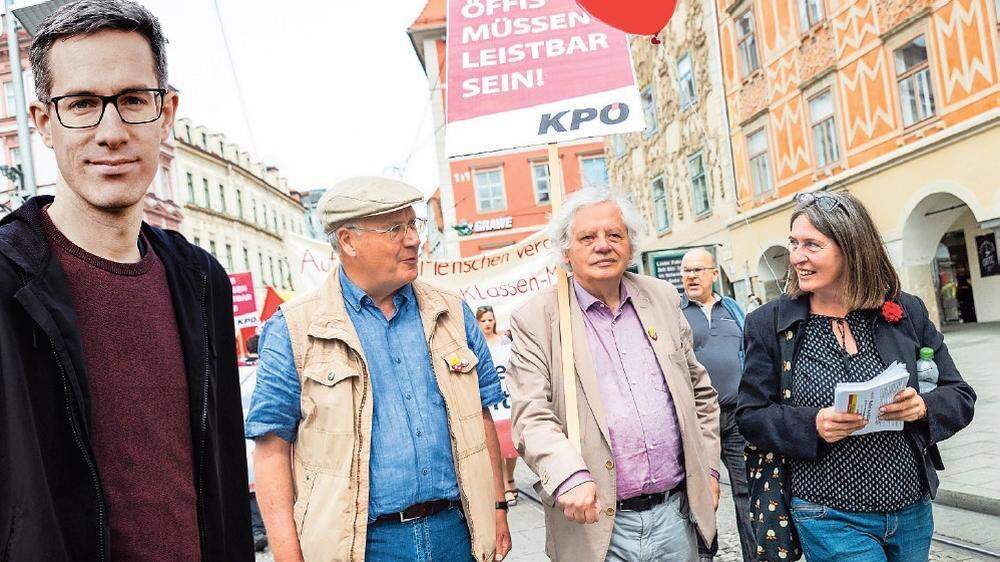 Das Grazer KPÖ-Erfolgstrio der letzten Jahrzehnte mit Kaltenegger, Parteder und Kahr ist Vorbild für Dankl (links)
