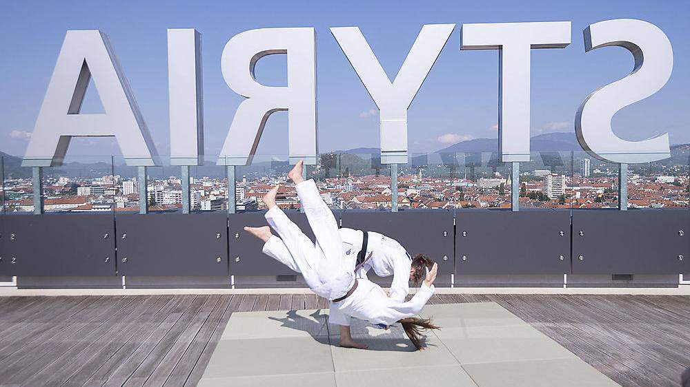 Ein Judo-Training über den Dächern von Graz - im Styria Media Center war's möglich