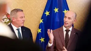 Landeshauptmann Mario Kunasek (FPÖ) und Finanzlandesrat Willibald Ehrenhöfer (ÖVP) hatten in Budgetfragen zuletzt Diskussionsbedarf