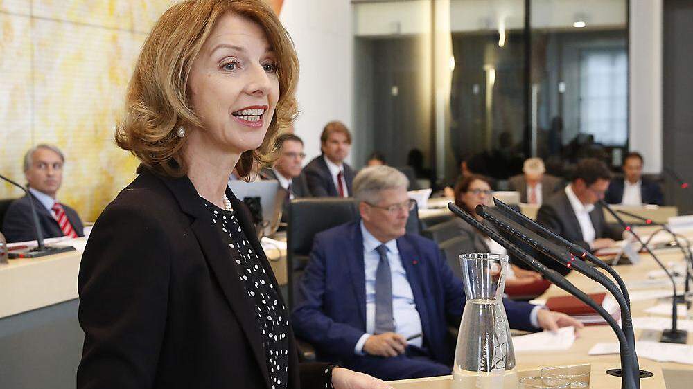 Finanzreferentin Gaby Schaunig präsentierte ihr Budget im Landtag