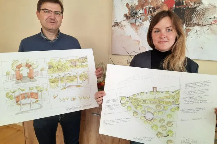 Gottfried Greiner und Anna Angermann präsentierten die Pläne.