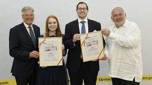 Peter Kaiser, Bettina Schnögl, Alexander Waldner, Alfred Gusenbauer bei der Verleihung