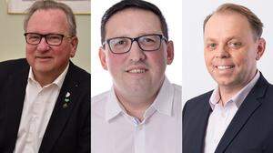 Die Gamlitzer Spitzenkandidaten Karl Wratschko (ÖVP), Christian Meixner (SPÖ) und Manfred Repolust (FPÖ)