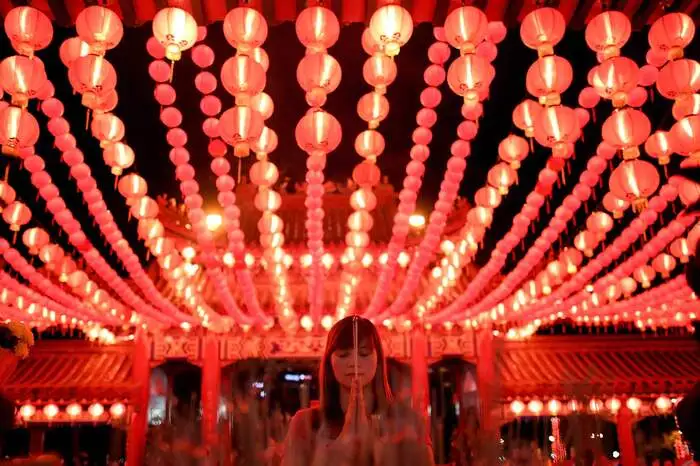 Rote Laternen im Thean Hou Tempel in Kuala Lumpur...