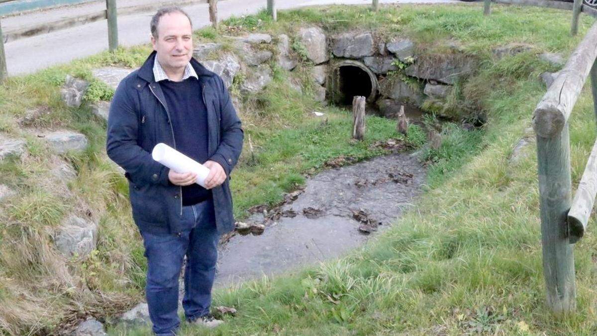 Jannach am kleinen Kraigerbach, der nun für ein hundertjährliches Hochwasser aufgerüstet wird