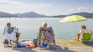 Im Strandbad Klagenfurt wurde auch Ende September noch gebadet