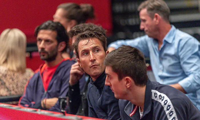 Wolfgang Thiem (Mitte) mit Julian Knowle (links) und Sebastian Ofner (rechts)