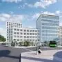 Rendering des neuen Busbahnhofs mit dem Holding-Graz-Gebäude im Hintergrund
