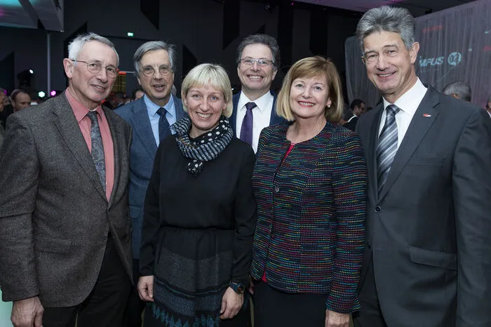 Auch die Rektoren der steirischen Hochschulen wurden als Gäste begrüßt: Karl Peter Pfeiffer (FH JOANNEUM), Hellmut Samonigg (Med Uni Graz), Kristina Edlinger-Ploder (FH CAMPUS02), Wilfried Eichlseder (Montanuni Leoben), Christa Neuper (KF Uni Graz) und TU-Rektor Harald Kainz