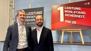 Reformfreudig: Florian Seifter, der rote Landesparteigeschäftsführer mit Steirer-SP-Chef Max Lercher