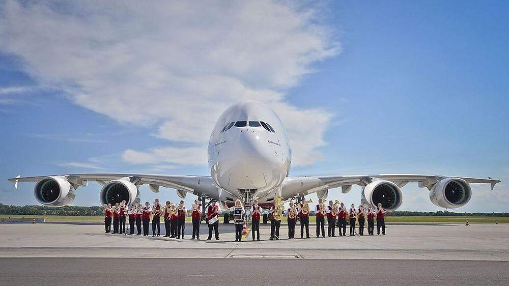 Ein A380 Dienstagnachmittag in Wien