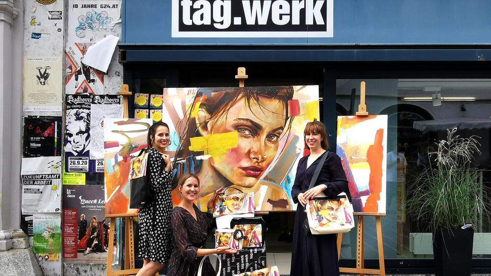 Carola Deutsch, Sabrina Deutsch (DECASA) und Julia Hörzer (Shopleiterin tag.werk)
