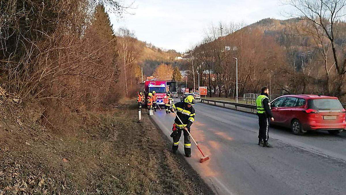 Die Feuerwehr Diemlach beseitigte die Verschmutzung