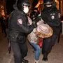 In Moskau wurden laut OVD-Info am Sonntag mindestens 560 Menschen festgenommen