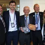 Peter Pokory (Mitte) mit ITF-Boss David Haggerty (links) und ÖTV-Präsidentin Christina Toth