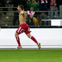 Nach seinem Treffer zum 1:0 überkamen Marco Perchtold die Emotionen