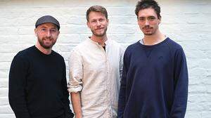Regie-Trio und Freunde: Gerald Baumann, Aron Ebner und Matteo Molina stellen die Doku &quot;Besetzt - Lobau bleibt&quot; in Graz vor