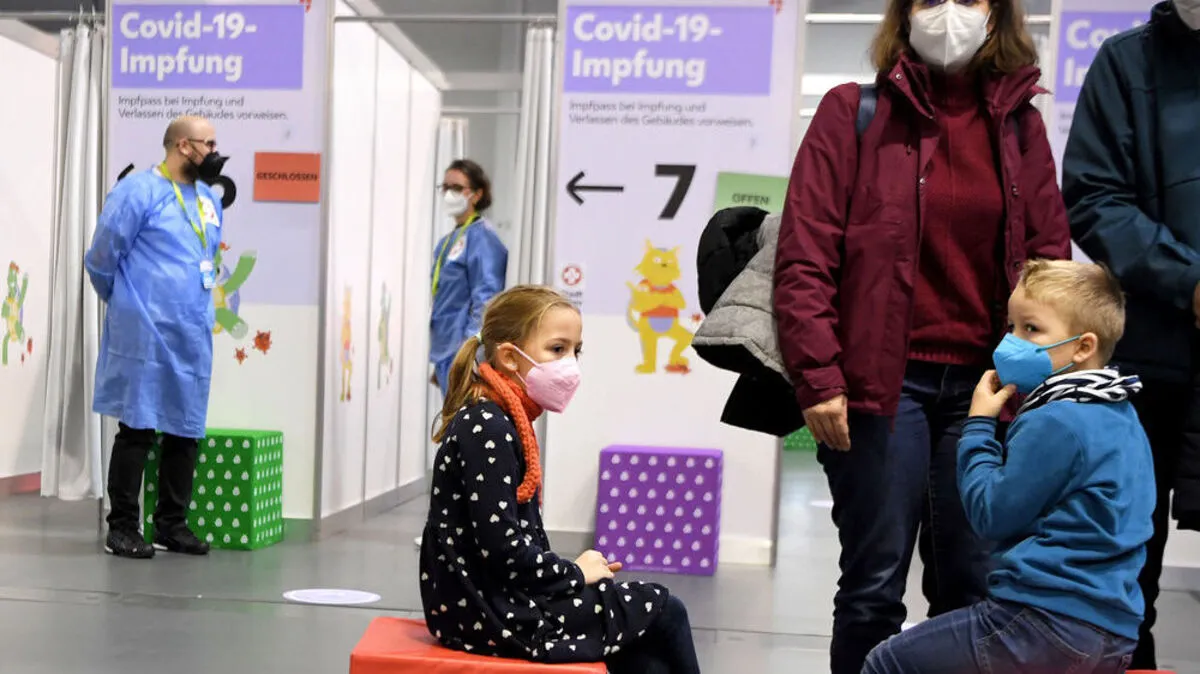 Die kindergerechte Impfstraße im Vienna Austria Center.