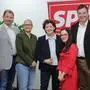 Regionalvorsitzende Ursula Lackner (Mitte) mit den Spitzenkandidatinnen und -kandidaten der SPÖ Graz-Umgebung/Voitsberg