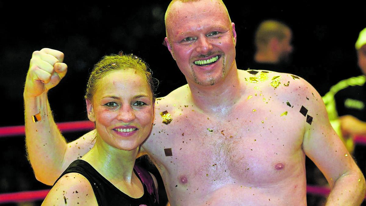 Treffen nun schon zum dritten Mal im Boxring aufeinander: Stefan Raab und Regina Halmich