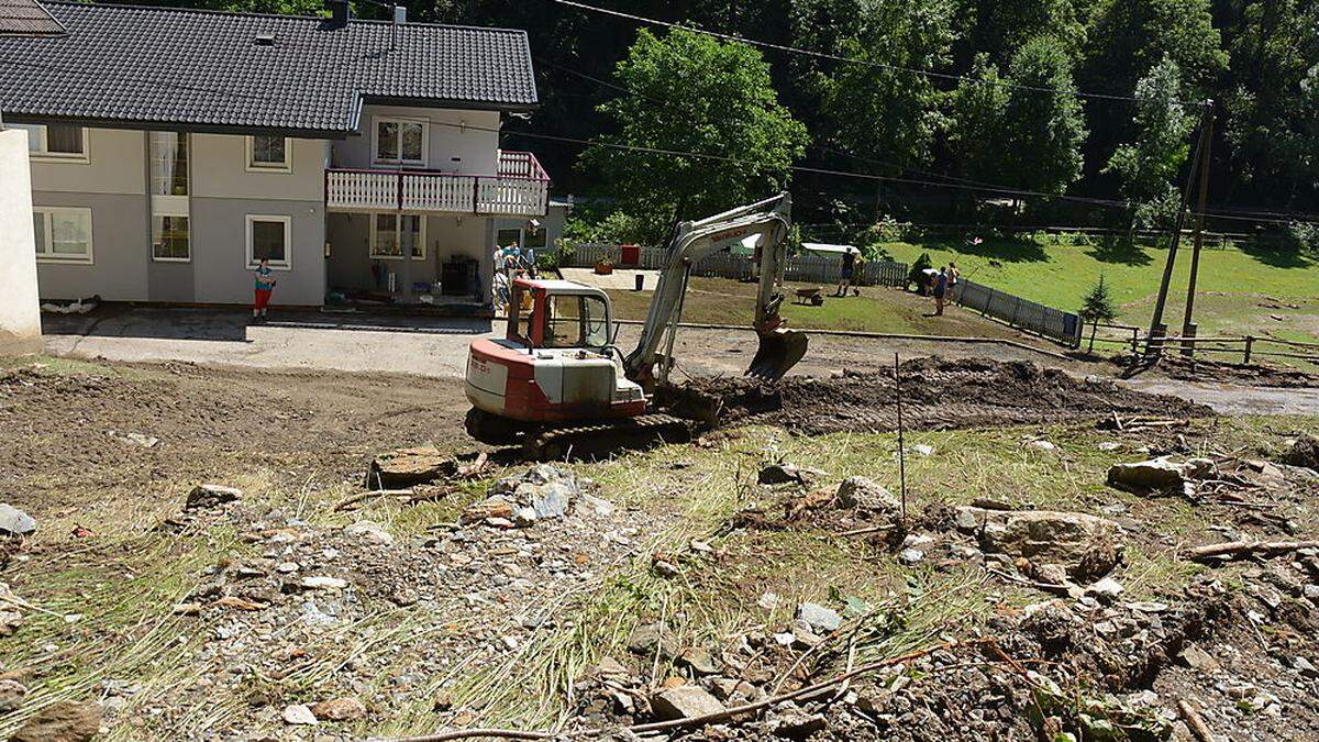 Murenabgang im Stiftergraben in Griffen