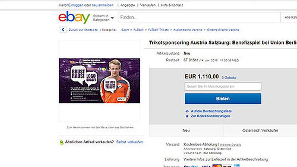 Austria Salzburg auf Ebay