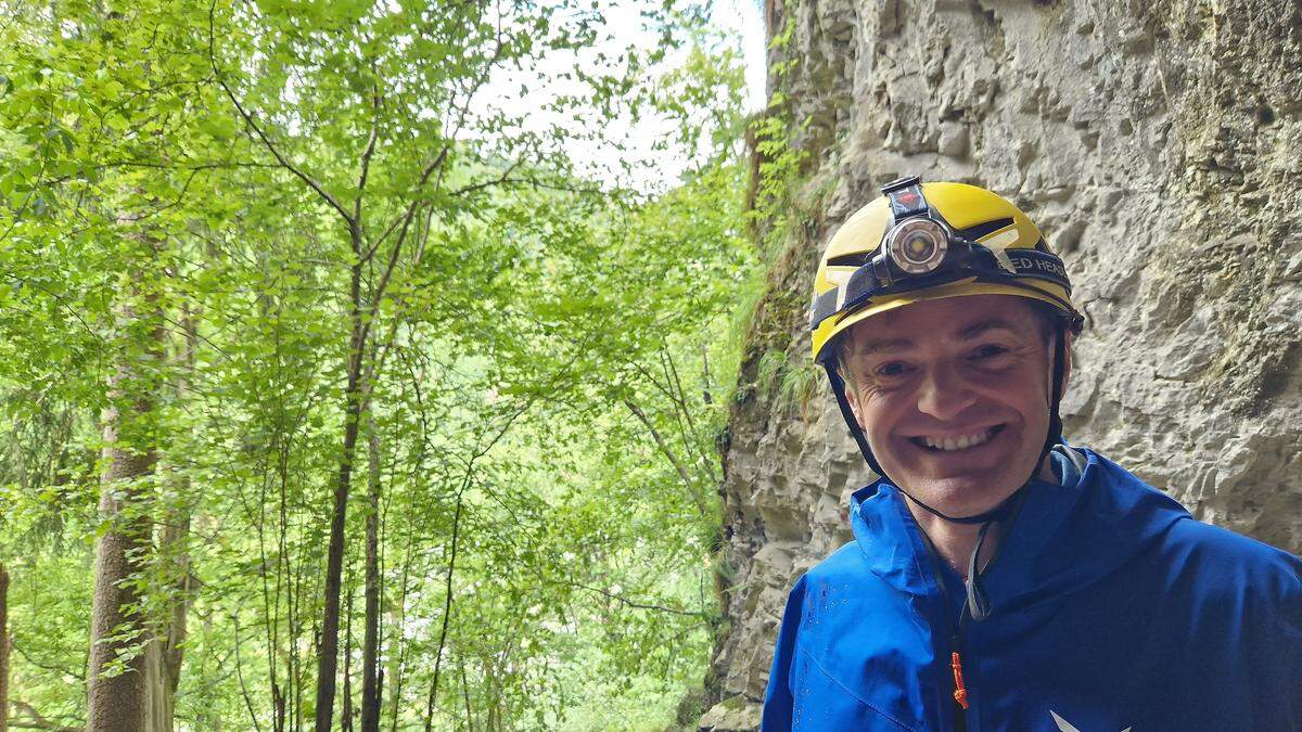 Anton Schildberger in der Fleischhackerhöhle