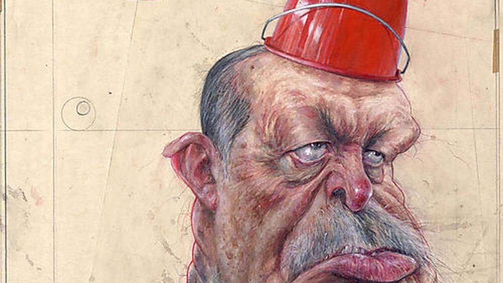 Der türkische Präsident Recep Tayyip Erdogan,karkiert von Frank Hoppmann