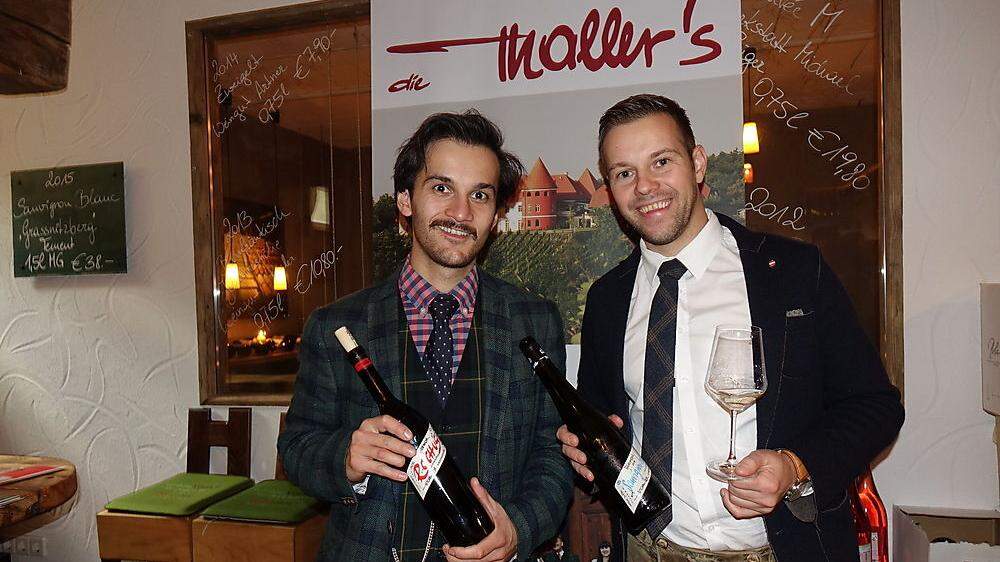 Hannes Mossauer verwöhnte mit Winzerfreunden - hier vom Weingut Thaller - seine Gäste