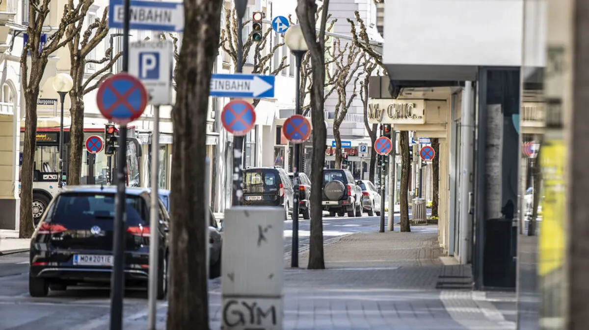 Corona Virus - Leere Straßen Geschlossene Geschäfte Klagenfurt März 2020