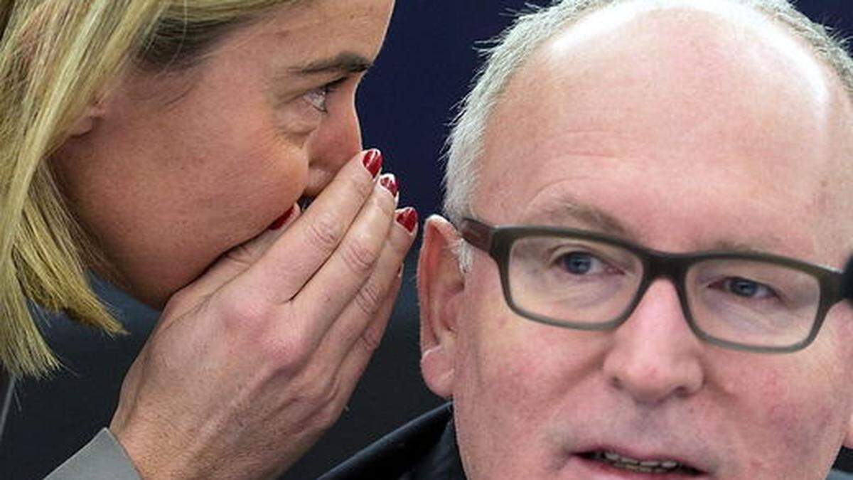 EU will Visafreiheit für Türkei - unter Bedingungen: Auf dem Archivfoto Mogherini und Timmermans