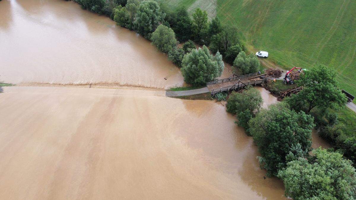 Überschwemmung in Weitensfeld