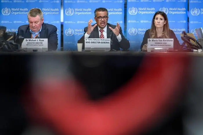 11. März 2020: Die WHO hält ein tägliches Presse-Briefing in Genf ab. An diesem Tag wurde Covid erstmalig als Pandemie identifiziert.