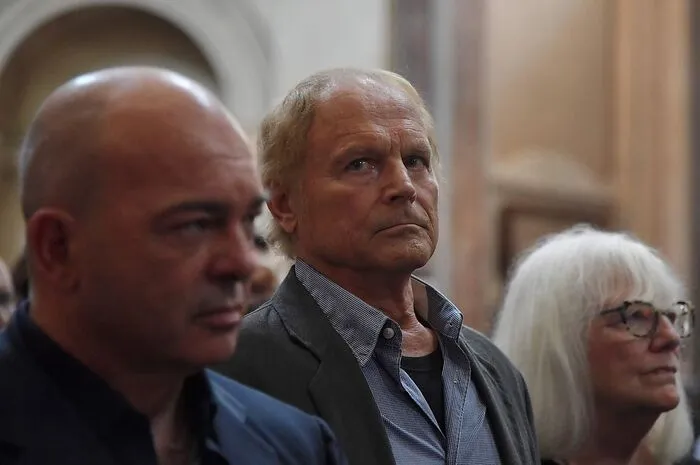 Terence Hill neben Bud Spencers Sohn Giuseppe Pedersoli.