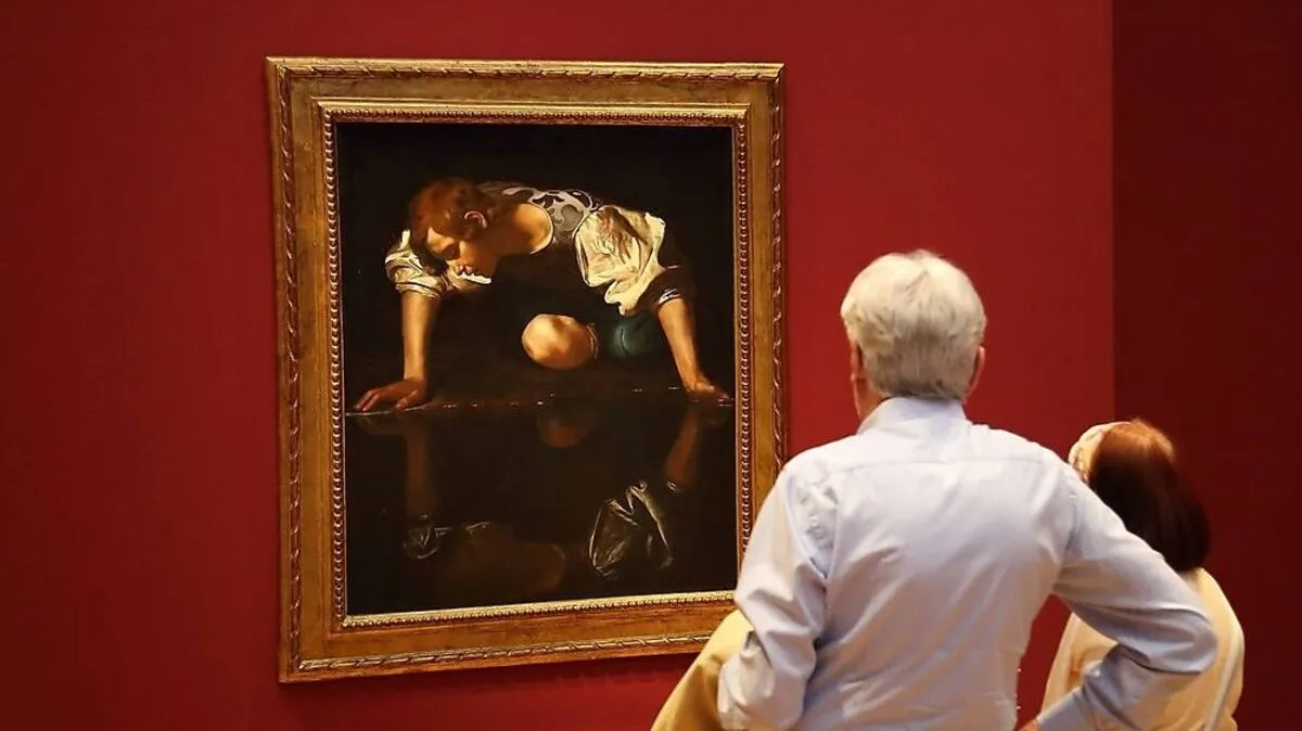 Autofiktionale Literatur als Selbstbespiegelung. Museumsbesucher vor Caravaggios Gemälde "Narziss"