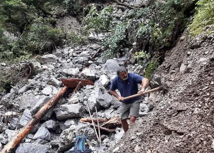 Hermagor, die von Unwetter zerstörte Garnitzenklamm muss wieder instand gesetzt werden. ÖAV sucht Helfer, ÖAV-Obmann Siegfried Lasser